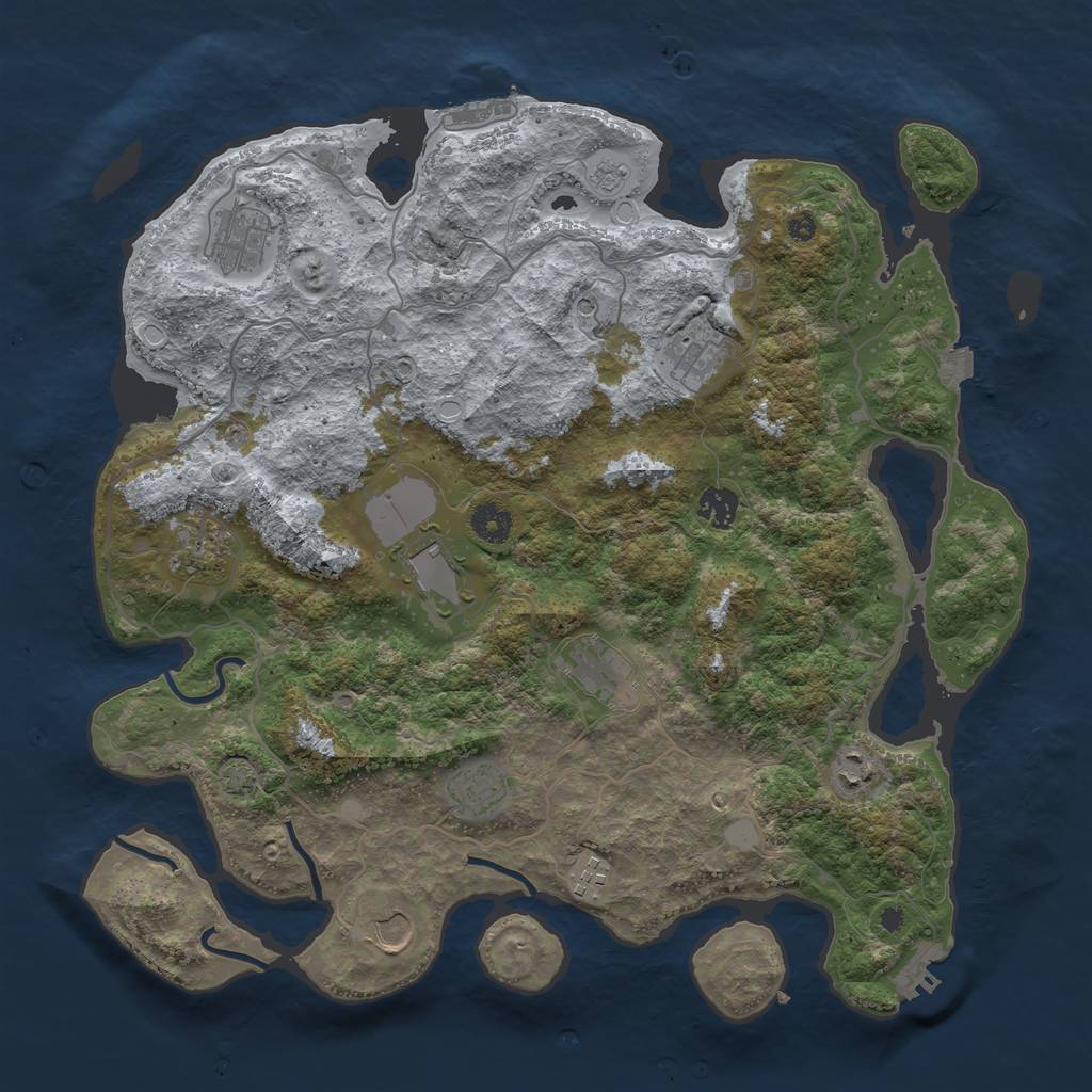 Rust Map: Procedural Map, Size: 4000, Seed: 583845347, 18 Monuments