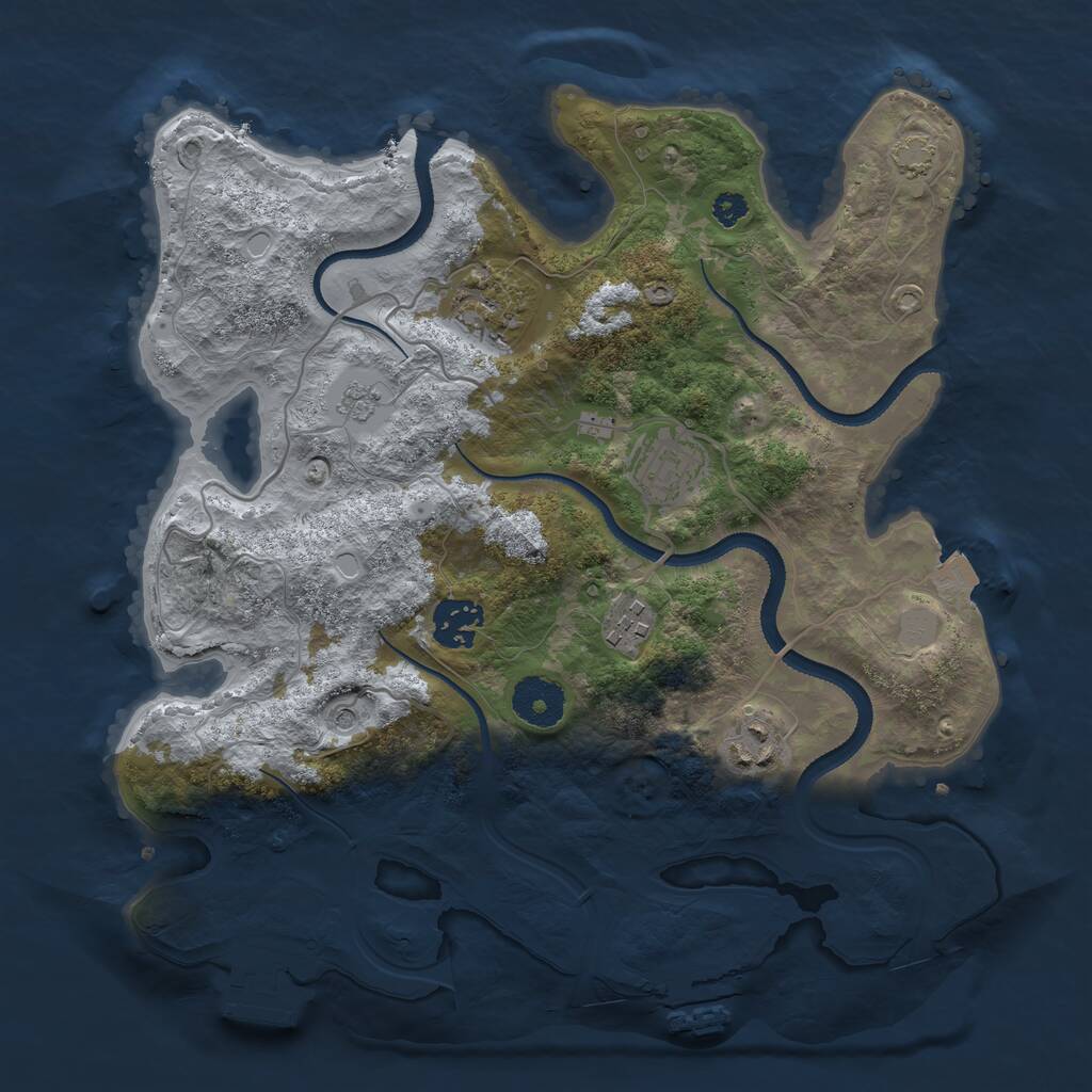 Rust Map: Procedural Map, Size: 3200, Seed: 44405971, 11 Monuments