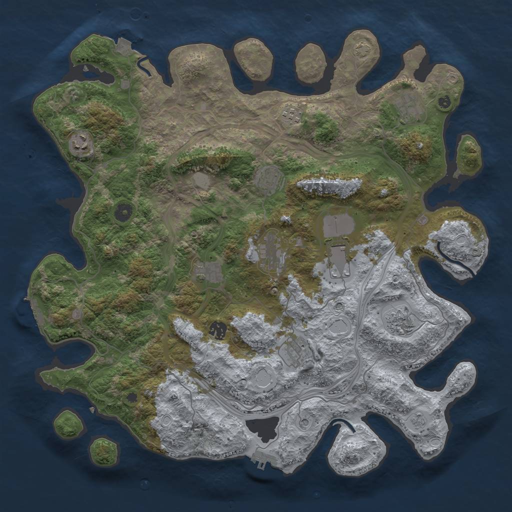 Rust Map: Procedural Map, Size: 4250, Seed: 7235611, 18 Monuments