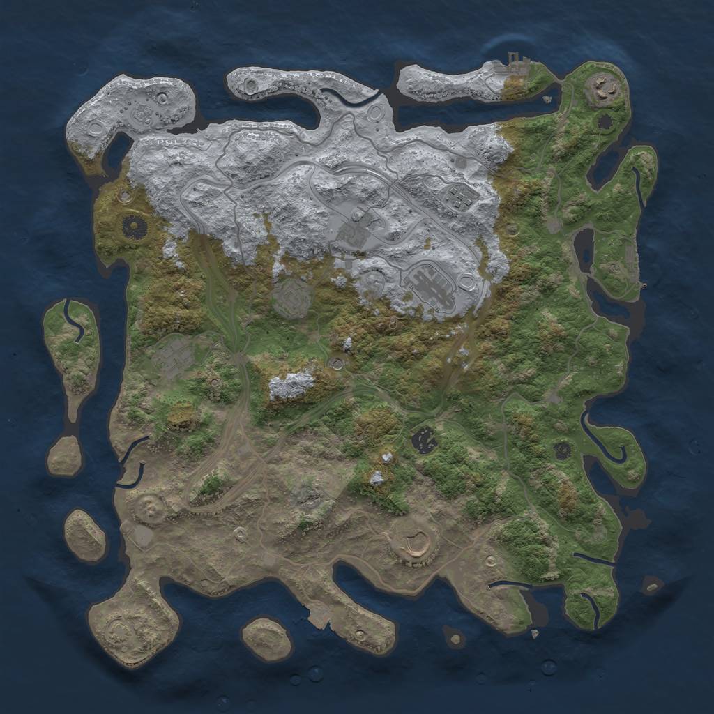 Rust Map: Procedural Map, Size: 4250, Seed: 213438674, 16 Monuments
