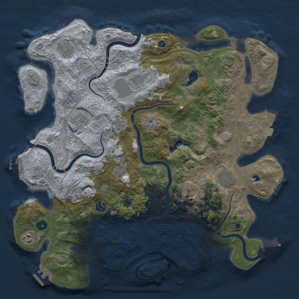 Rust Map: Procedural Map, Size: 4250, Seed: 1668393446, 16 Monuments