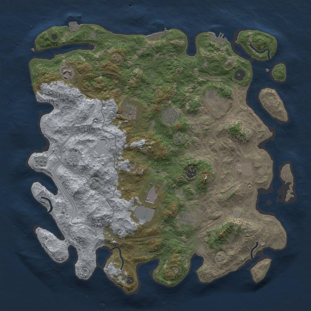 Rust Map: Procedural Map, Size: 4250, Seed: 14989444, 17 Monuments