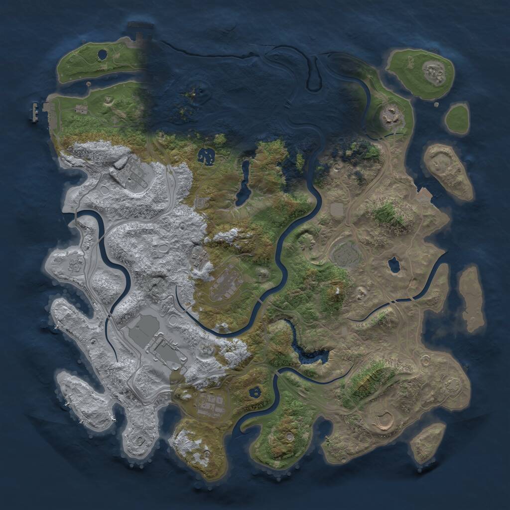 Rust Map: Procedural Map, Size: 4250, Seed: 14989444, 15 Monuments