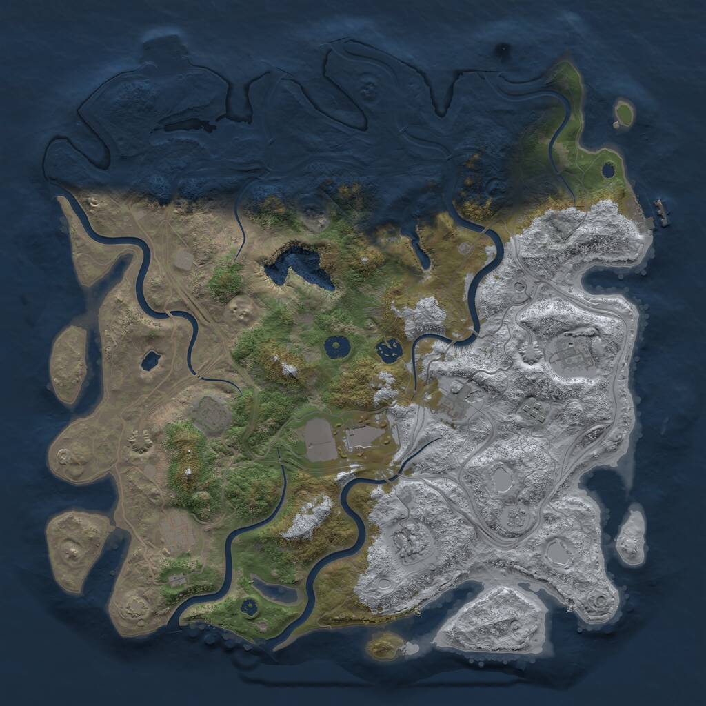 Rust Map: Procedural Map, Size: 4300, Seed: 4568102, 14 Monuments