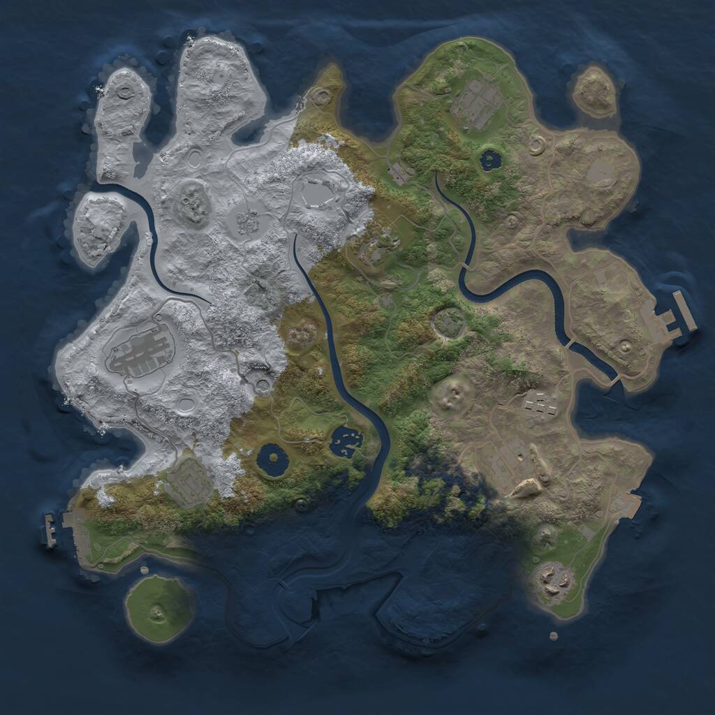 Rust Map: Procedural Map, Size: 3400, Seed: 9007790, 14 Monuments