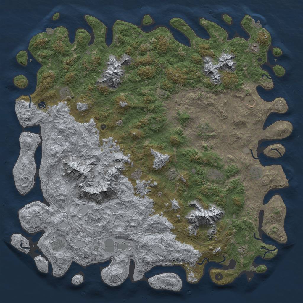 Rust Map: Procedural Map, Size: 6000, Seed: 1700, 19 Monuments