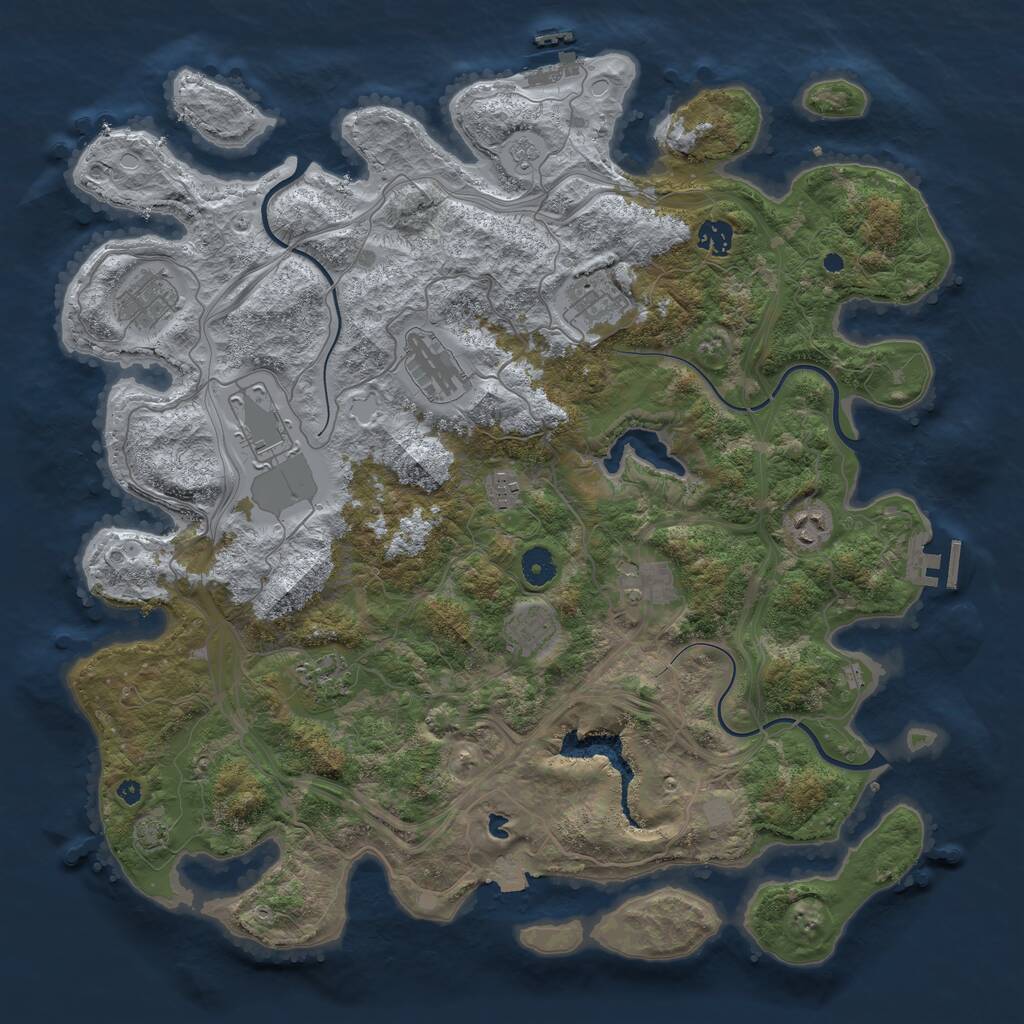 Rust Map: Procedural Map, Size: 4250, Seed: 387611347, 15 Monuments