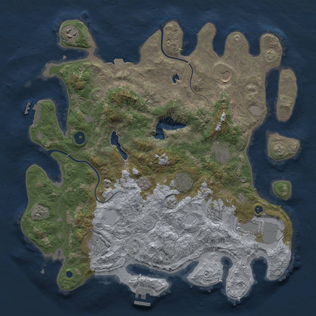 Rust Map: Procedural Map, Size: 4000, Seed: 1025655935, 14 Monuments