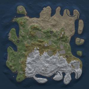 Thumbnail Rust Map: Procedural Map, Size: 4000, Seed: 1025655935, 18 Monuments