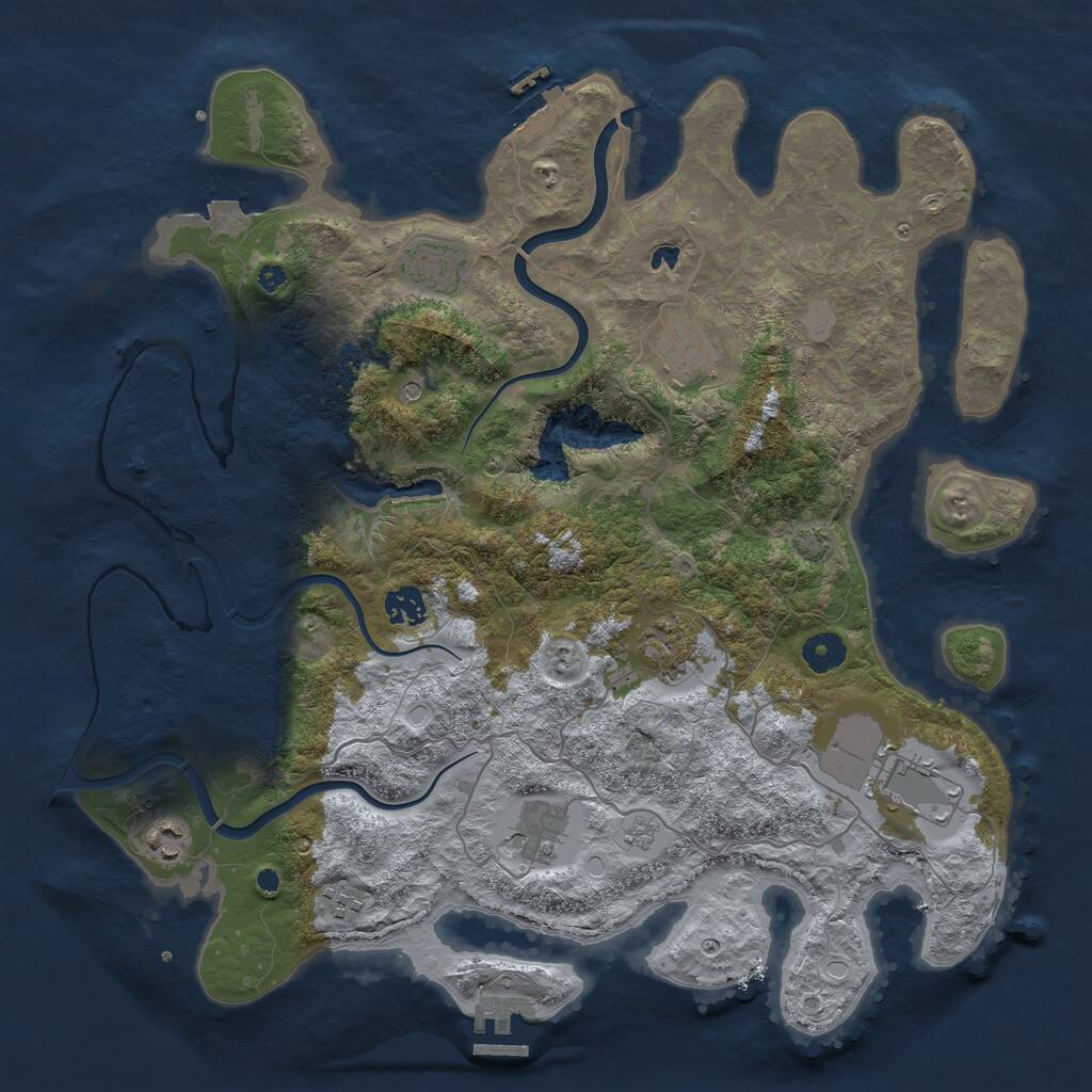Rust Map: Procedural Map, Size: 4000, Seed: 1025655935, 14 Monuments