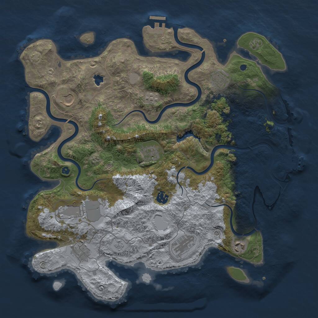 Rust Map: Procedural Map, Size: 4000, Seed: 1295, 15 Monuments