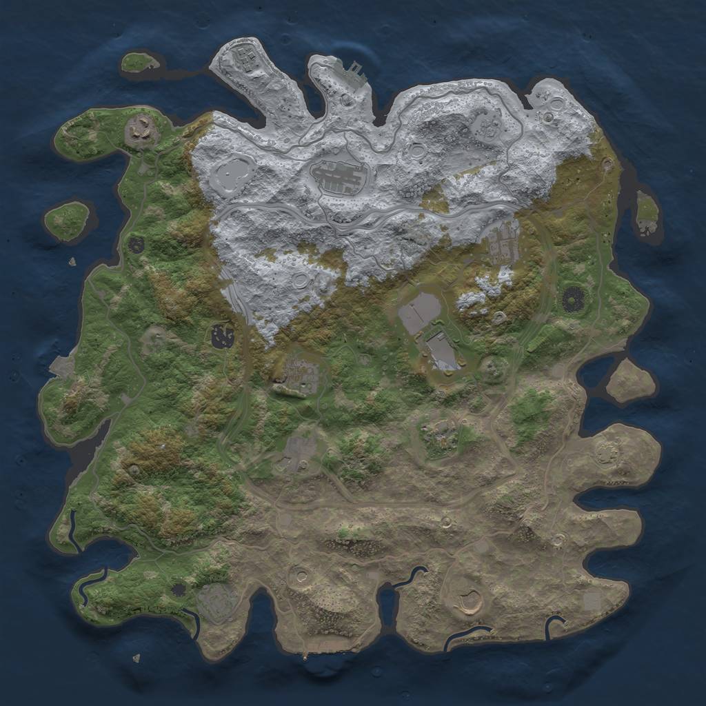 Rust Map: Procedural Map, Size: 4300, Seed: 14364083, 19 Monuments