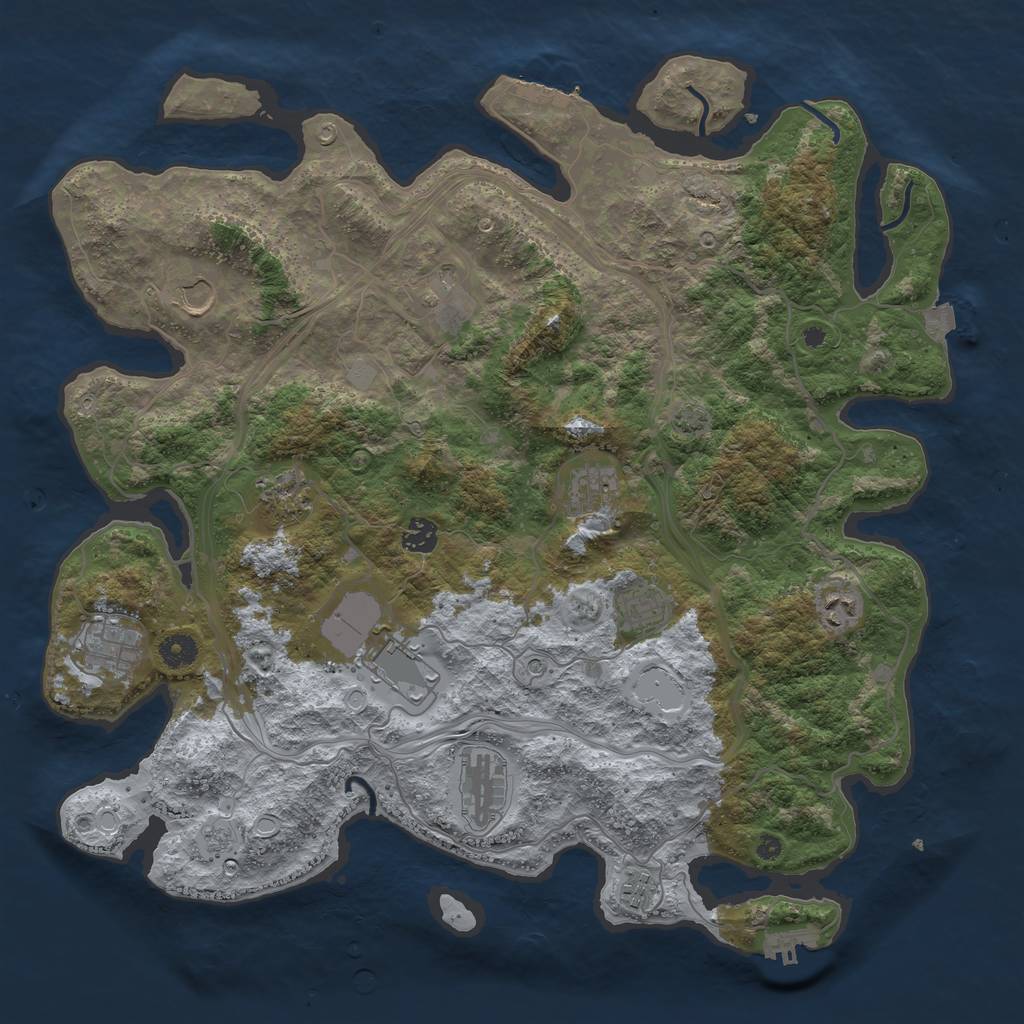 Rust Map: Procedural Map, Size: 4250, Seed: 1287108040, 19 Monuments