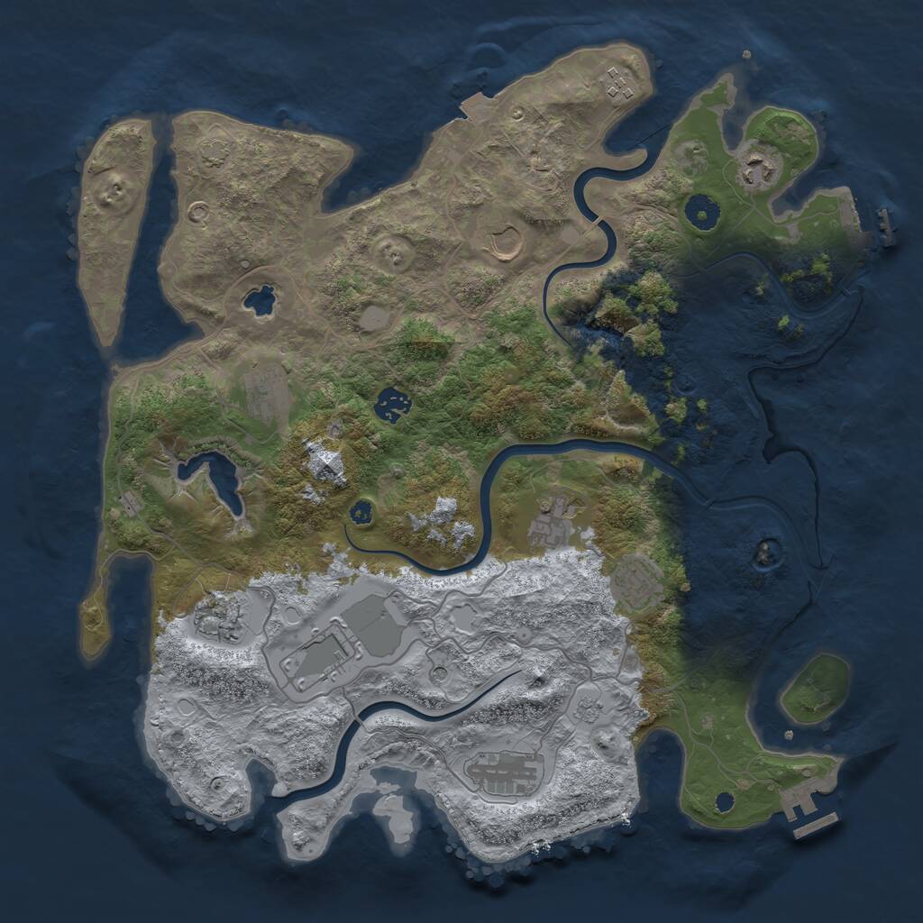 Rust Map: Procedural Map, Size: 4000, Seed: 315632041, 16 Monuments