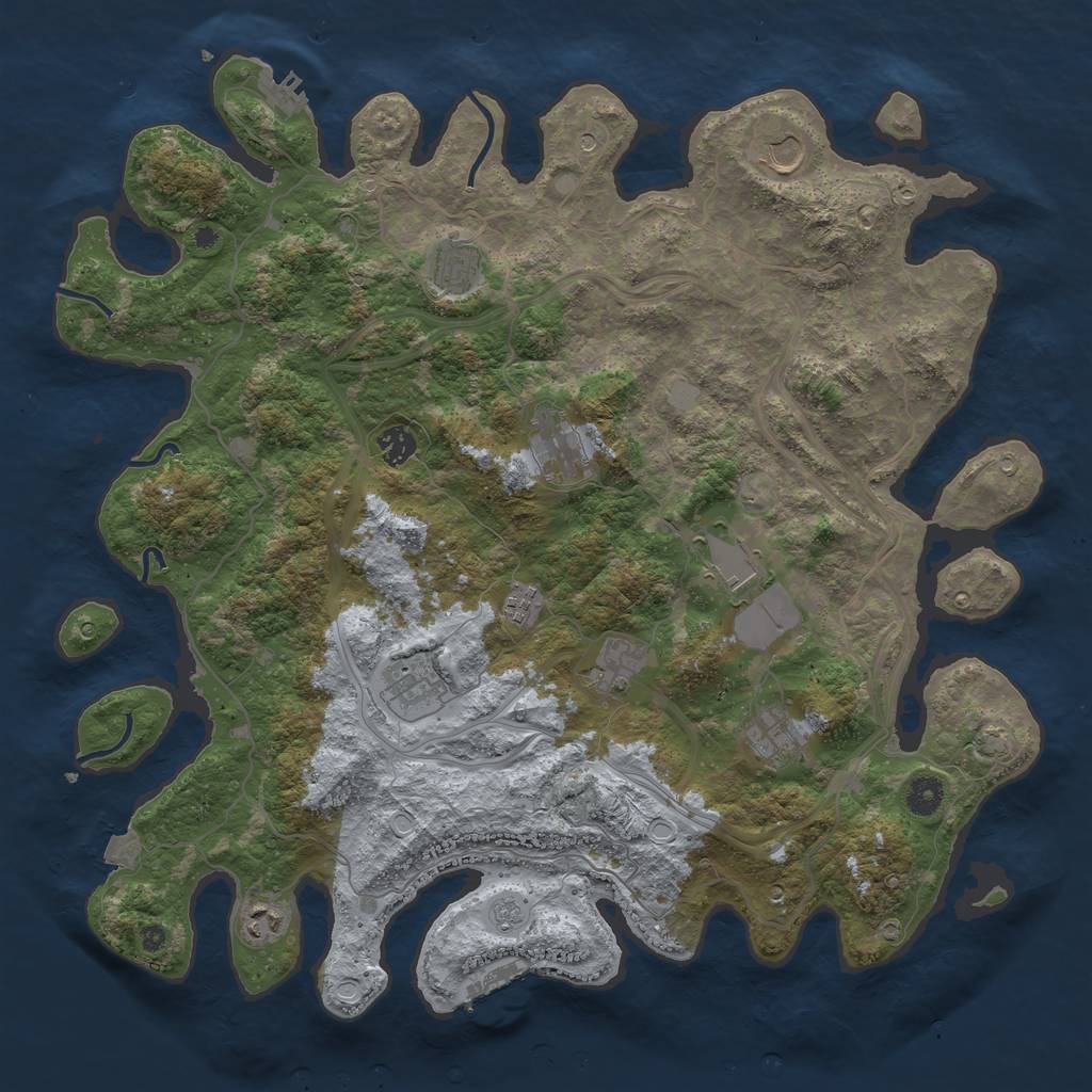 Rust Map: Procedural Map, Size: 4300, Seed: 78756037, 18 Monuments