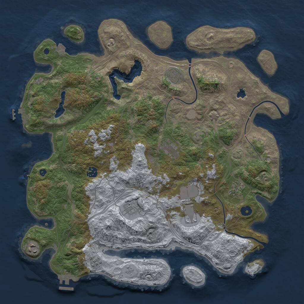 Rust Map: Procedural Map, Size: 4250, Seed: 746394748, 14 Monuments