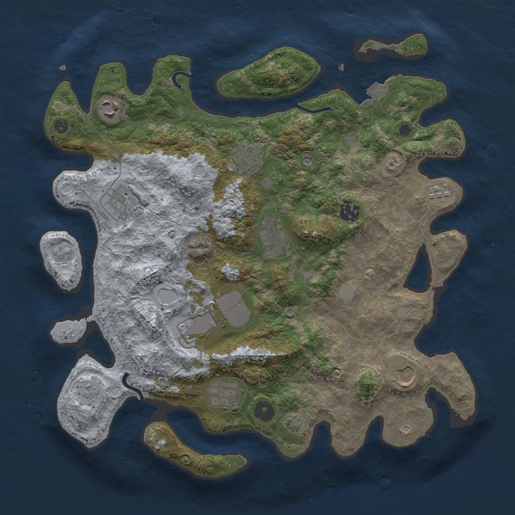 Rust Map: Procedural Map, Size: 3800, Seed: 28552606, 15 Monuments