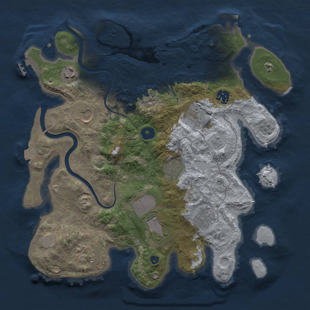 Rust Map: Procedural Map, Size: 3500, Seed: 31727057, 15 Monuments