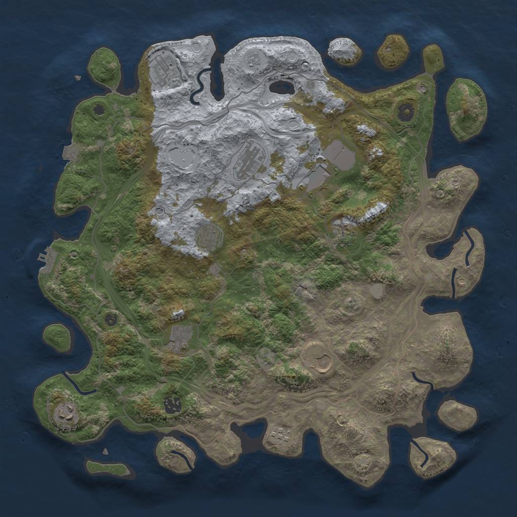 Rust Map: Procedural Map, Size: 4250, Seed: 1217526827, 17 Monuments