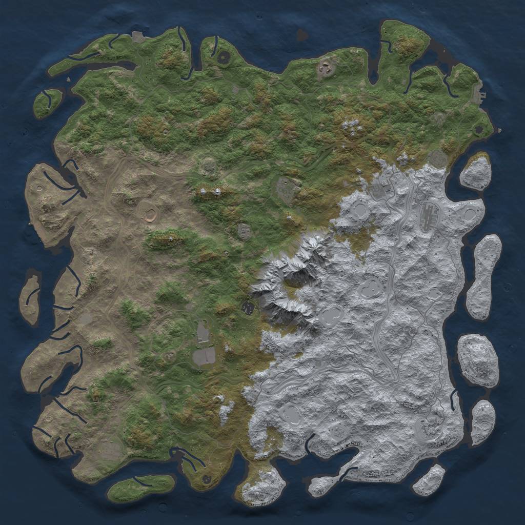 Rust Map: Procedural Map, Size: 6000, Seed: 1856402294, 19 Monuments