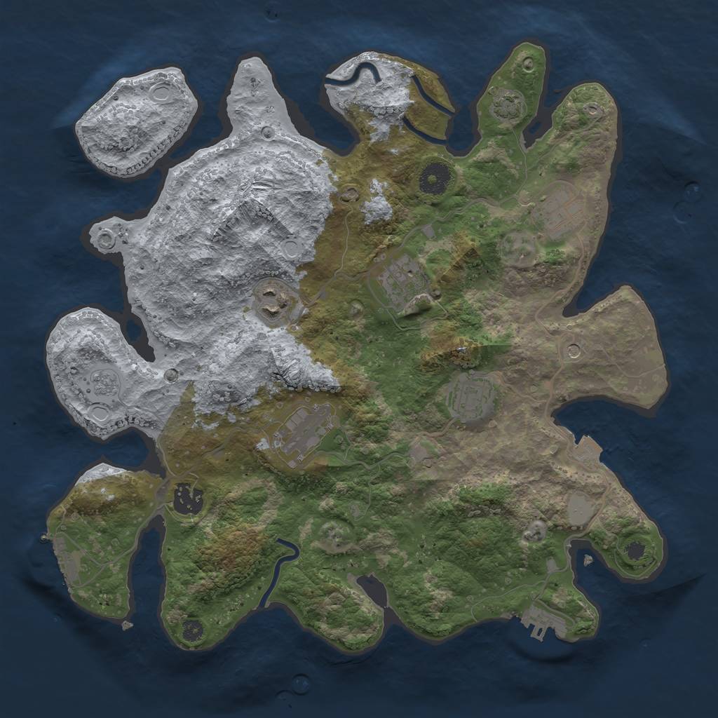 Rust Map: Procedural Map, Size: 3400, Seed: 31936903, 14 Monuments