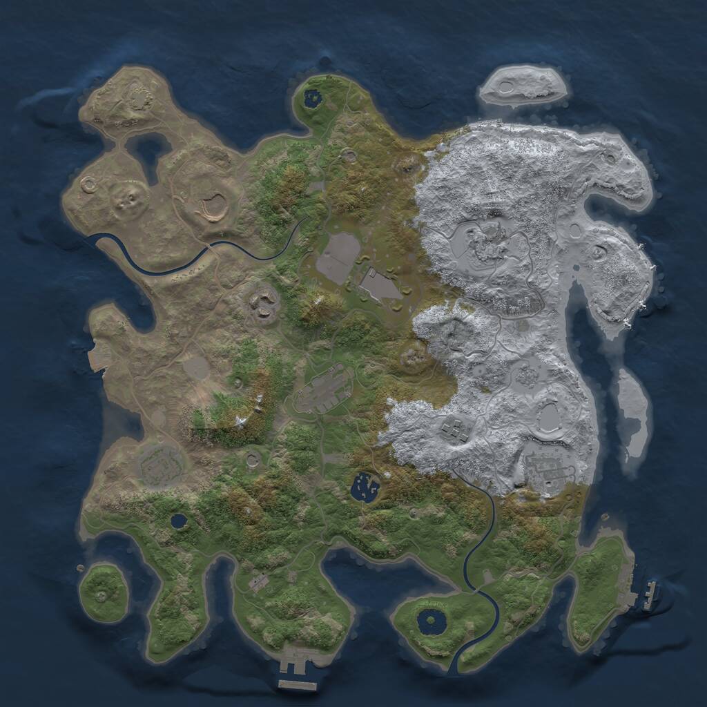 Rust Map: Procedural Map, Size: 3750, Seed: 82269820, 15 Monuments