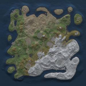 Thumbnail Rust Map: Procedural Map, Size: 3700, Seed: 1793738397, 18 Monuments