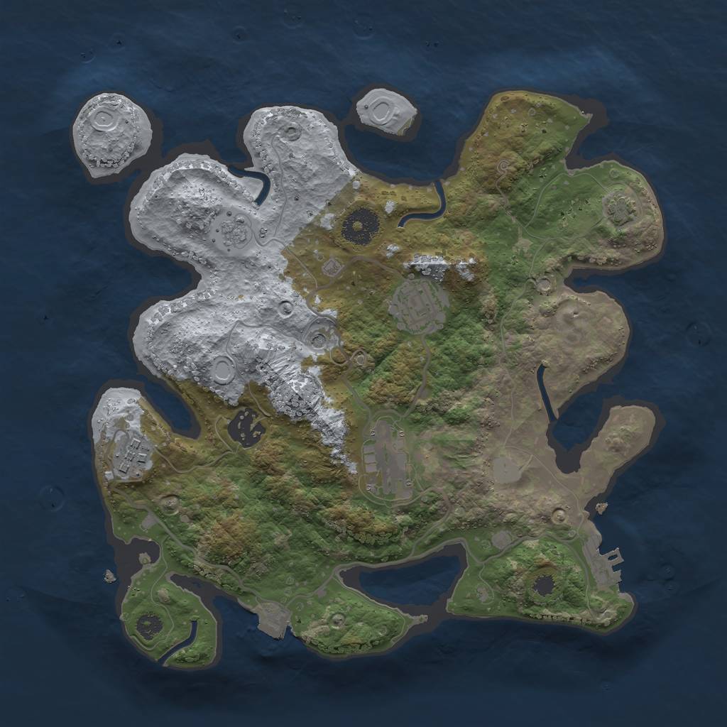 Rust Map: Procedural Map, Size: 3000, Seed: 1276636344, 11 Monuments