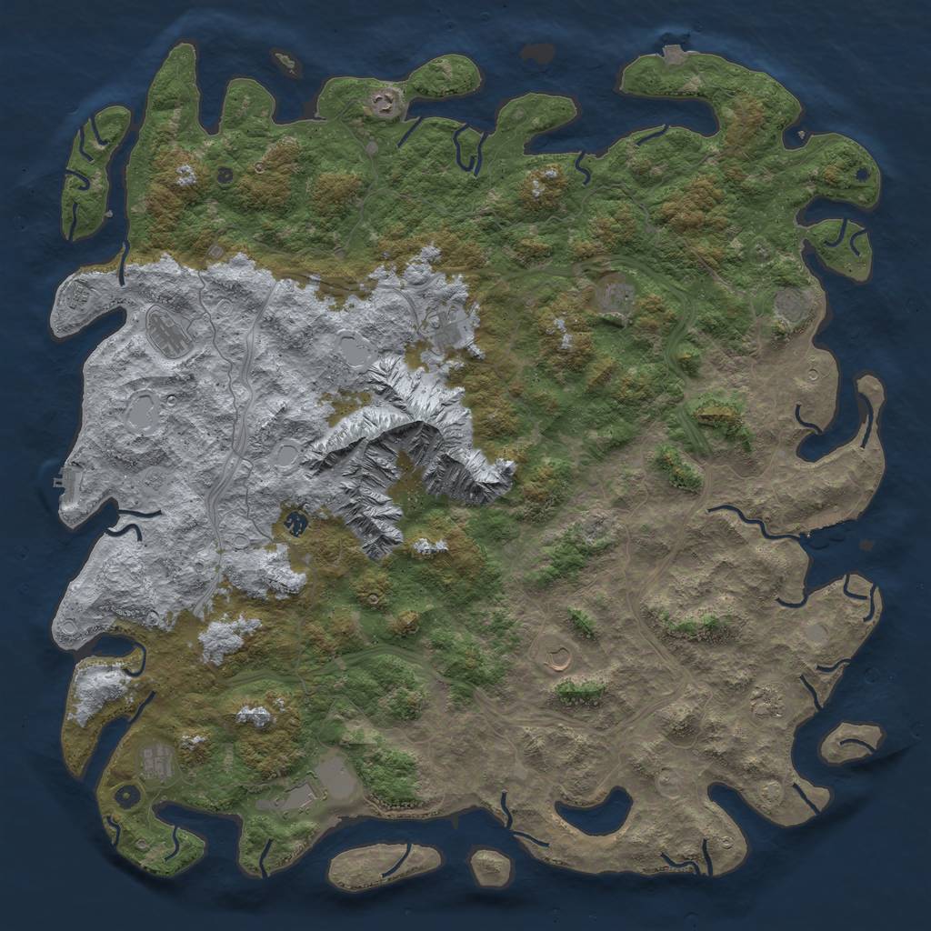 Rust Map: Procedural Map, Size: 6000, Seed: 986708056, 19 Monuments