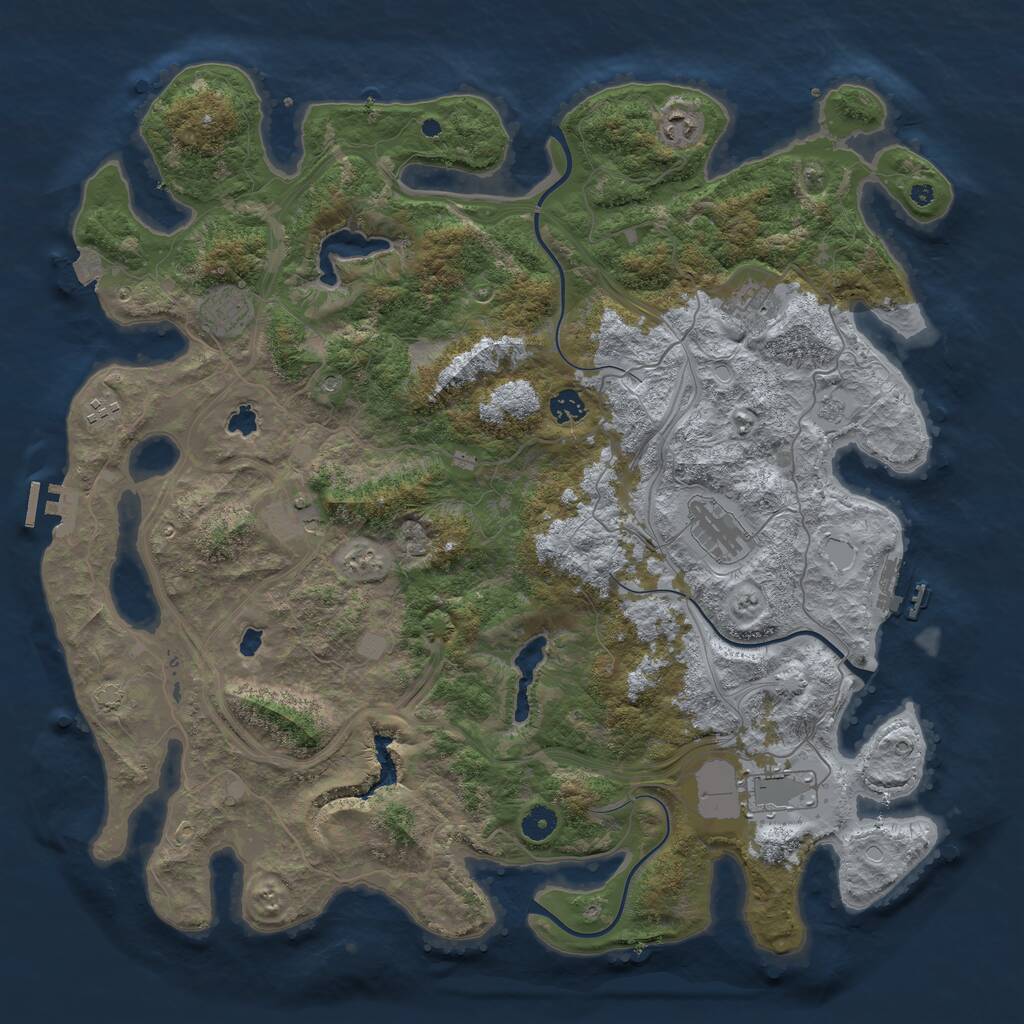 Rust Map: Procedural Map, Size: 4500, Seed: 1178259429, 14 Monuments
