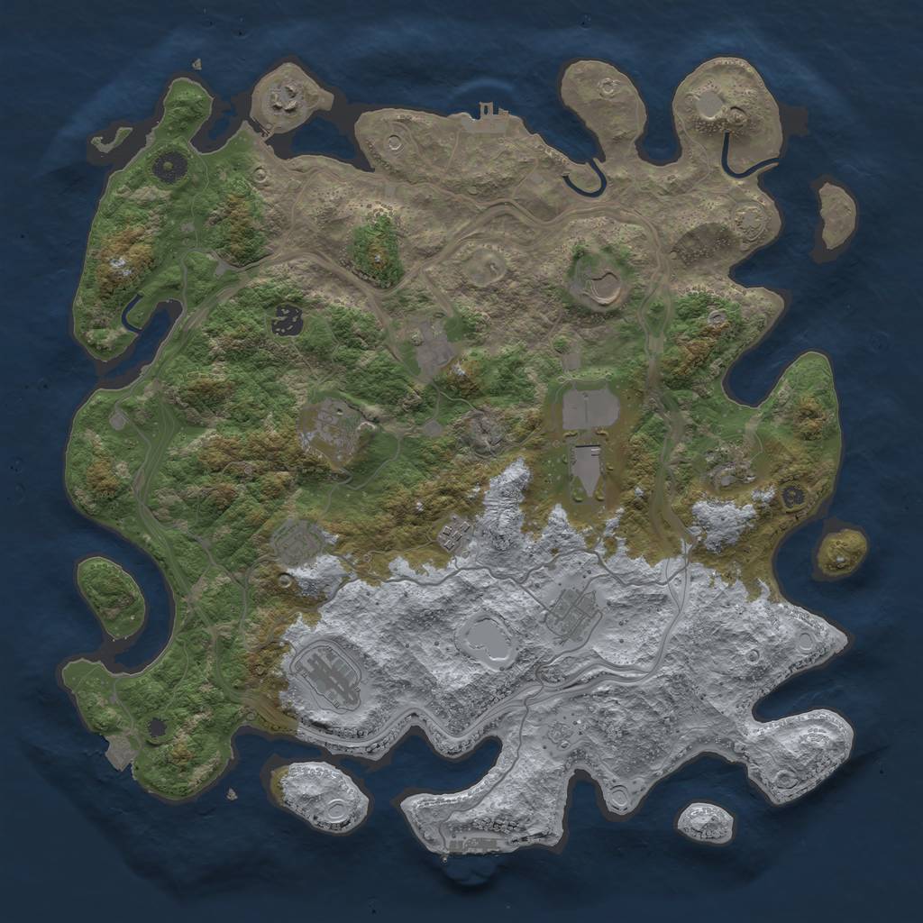 Rust Map: Procedural Map, Size: 4250, Seed: 716087771, 19 Monuments