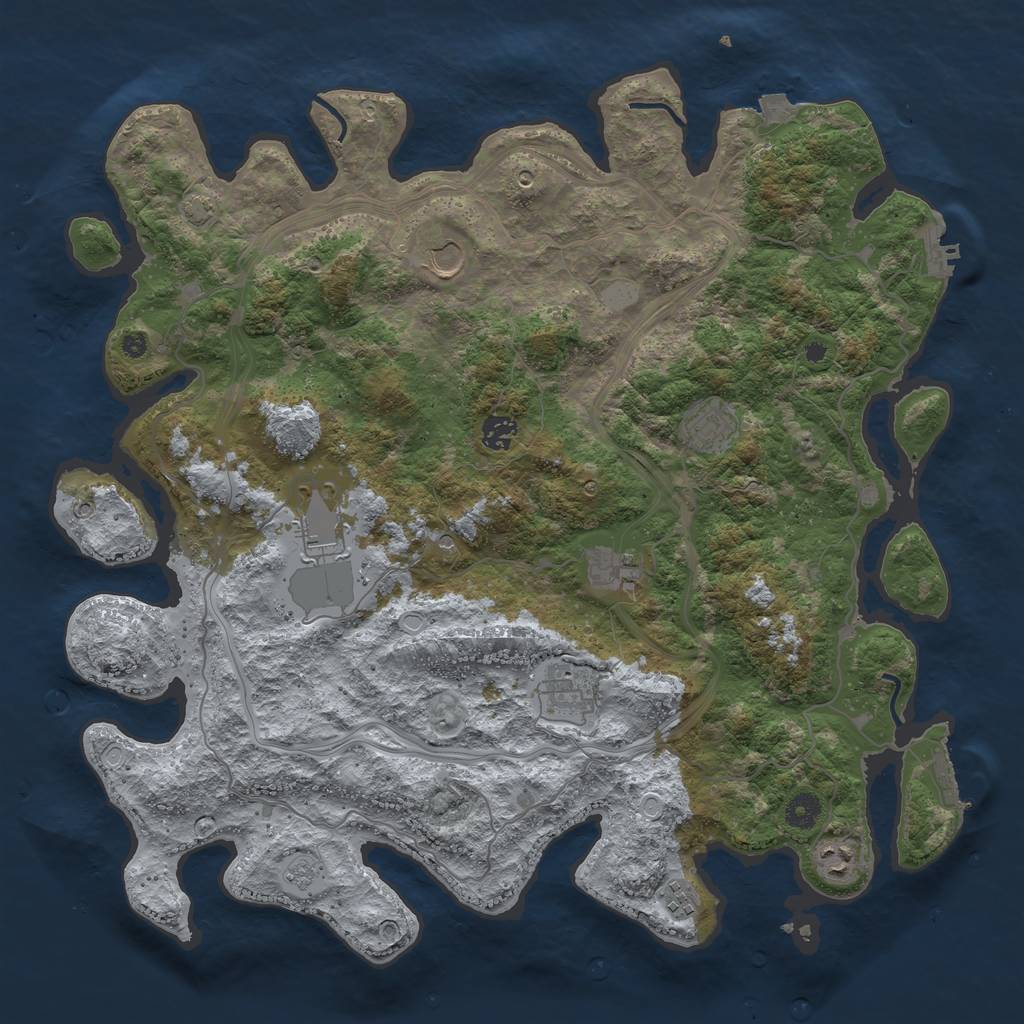 Rust Map: Procedural Map, Size: 4250, Seed: 998062, 16 Monuments