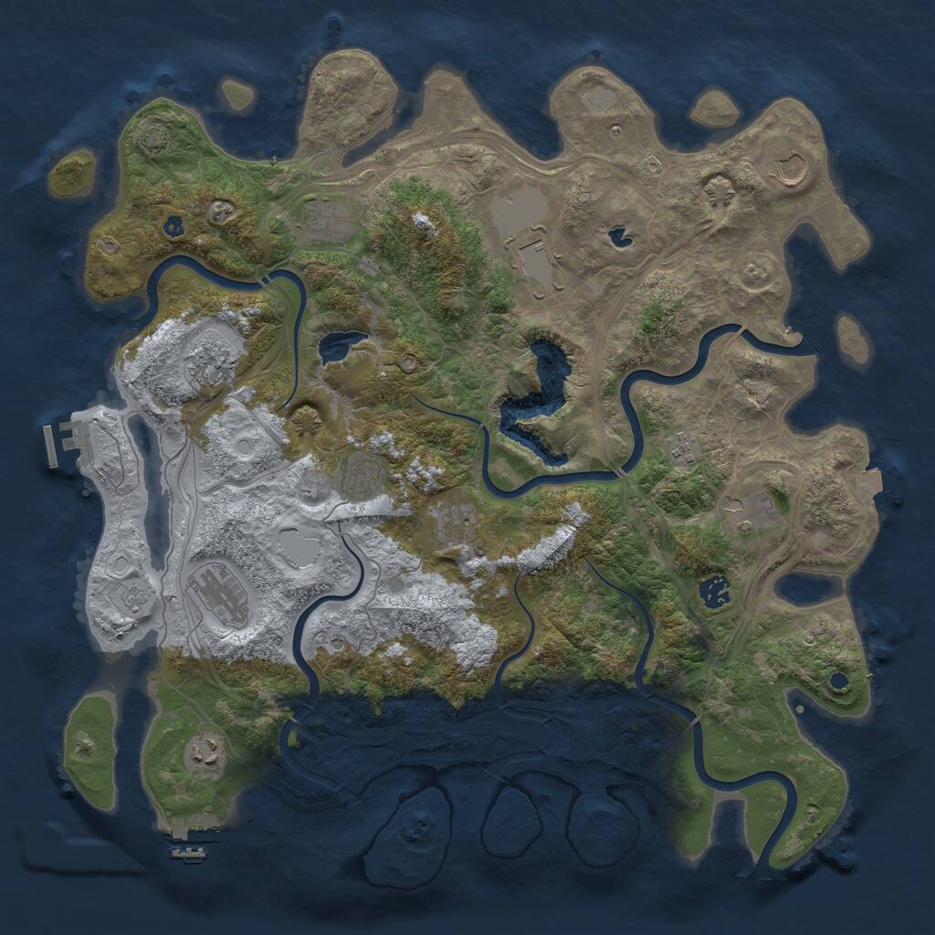 Rust Map: Procedural Map, Size: 4400, Seed: 35506254, 17 Monuments