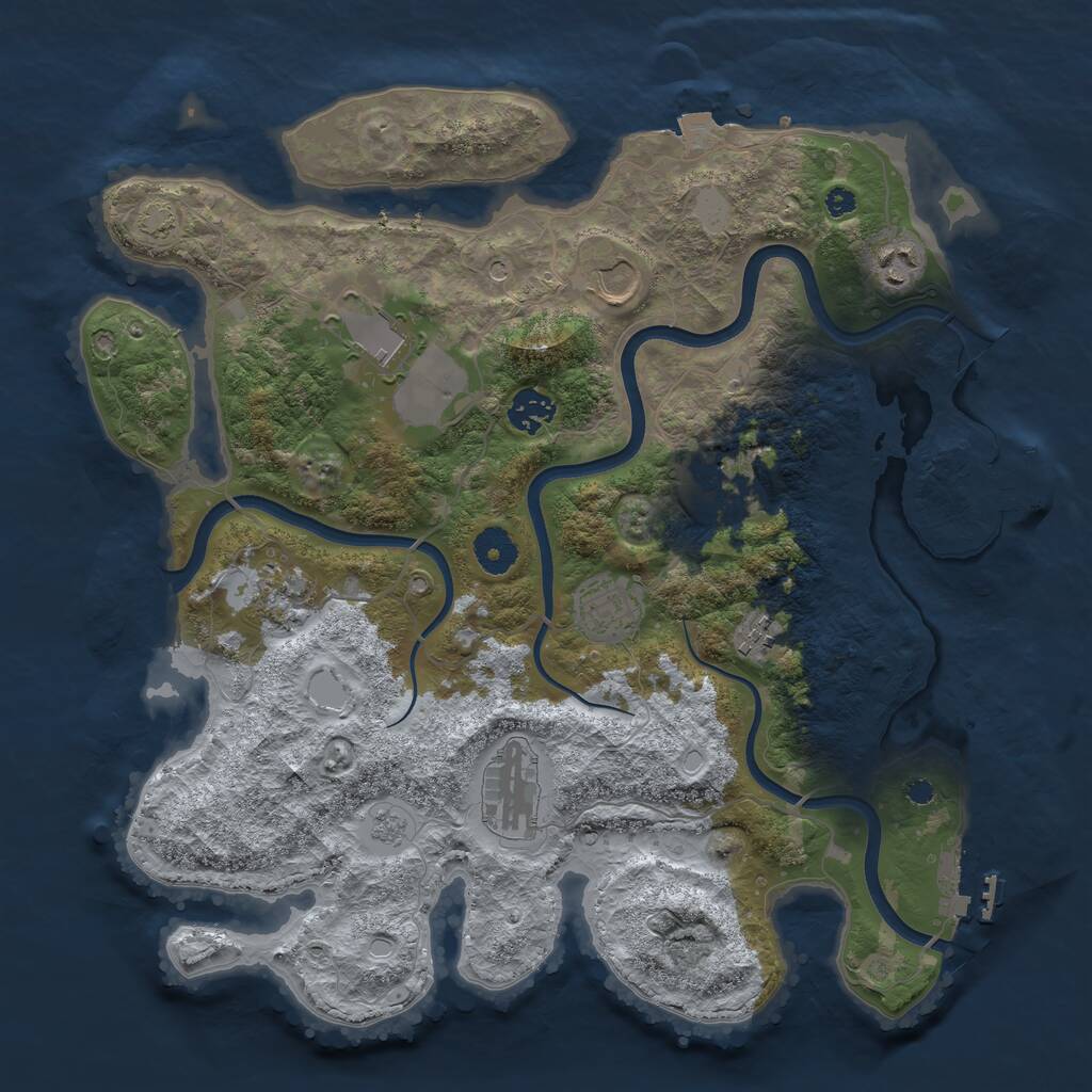 Rust Map: Procedural Map, Size: 3700, Seed: 94834231, 15 Monuments