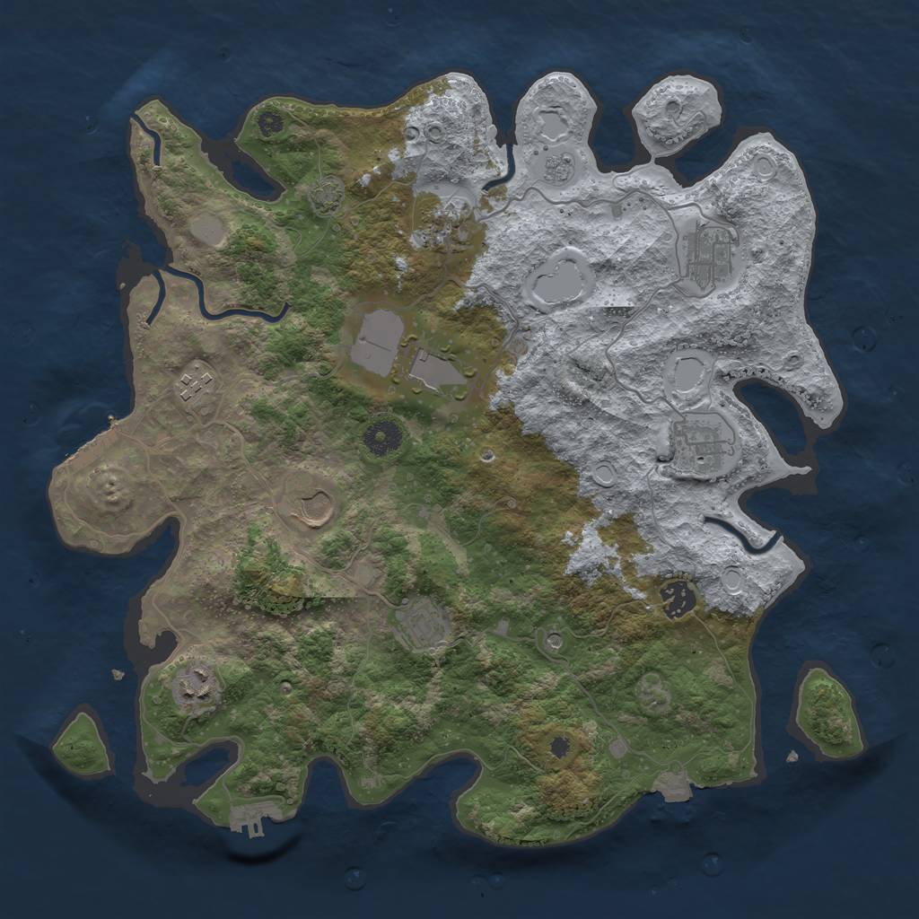 Rust Map: Procedural Map, Size: 3800, Seed: 82935871, 17 Monuments
