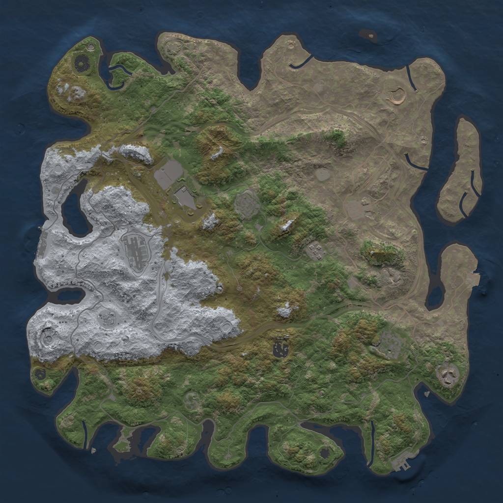 Rust Map: Procedural Map, Size: 4526, Seed: 1940322390, 17 Monuments