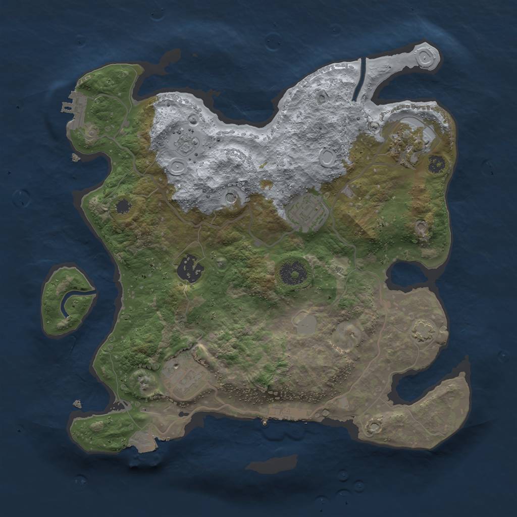Rust Map: Procedural Map, Size: 3000, Seed: 1000053290, 12 Monuments