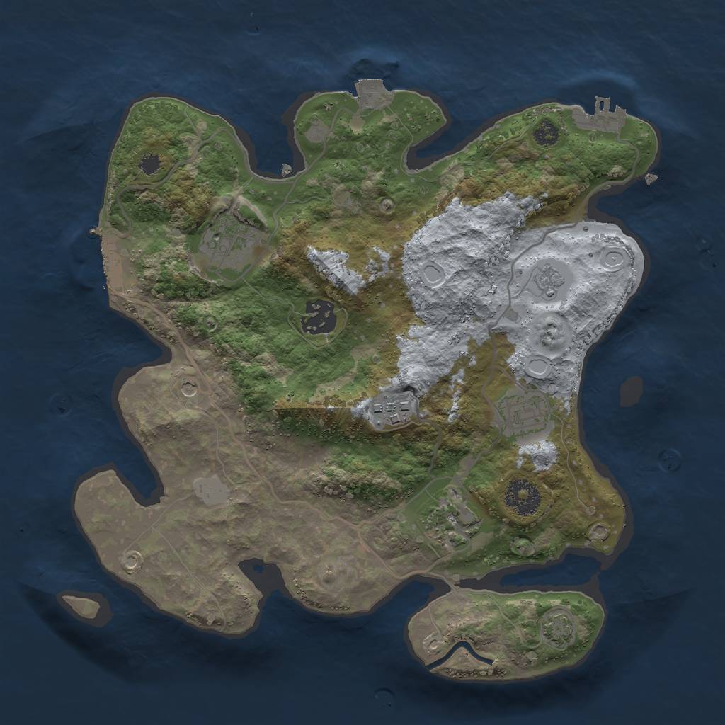 Rust Map: Procedural Map, Size: 3000, Seed: 6214, 13 Monuments