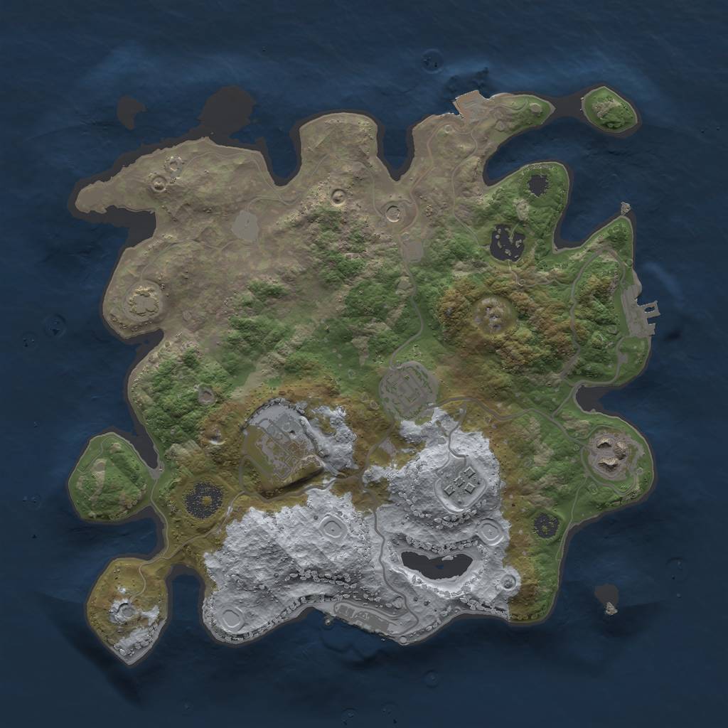 Rust Map: Procedural Map, Size: 3000, Seed: 213454, 12 Monuments