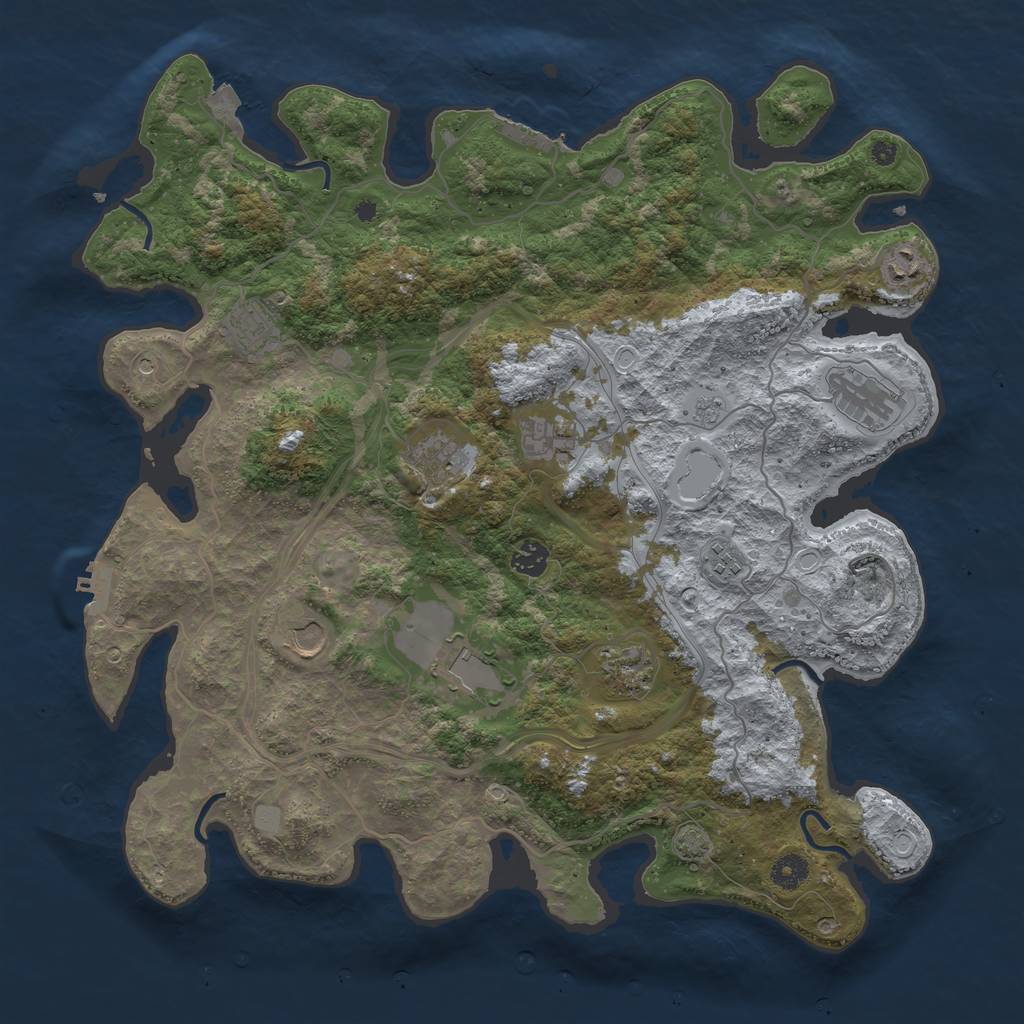 Rust Map: Procedural Map, Size: 4250, Seed: 1364794792, 18 Monuments