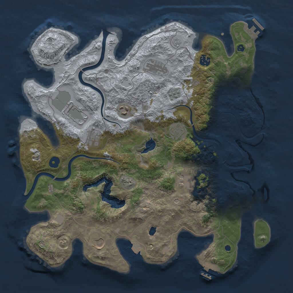Rust Map: Procedural Map, Size: 4000, Seed: 3233, 15 Monuments
