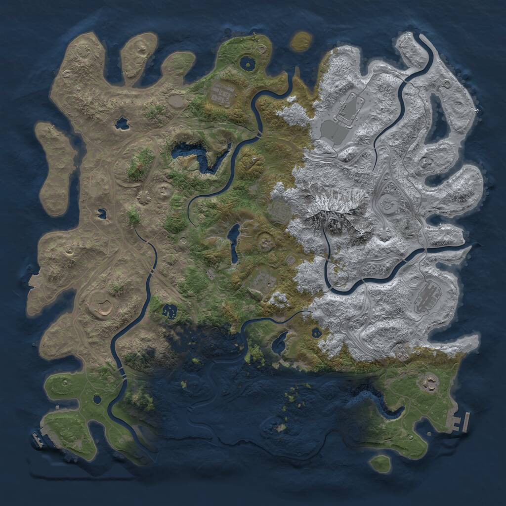 Rust Map: Procedural Map, Size: 5000, Seed: 11418586, 16 Monuments