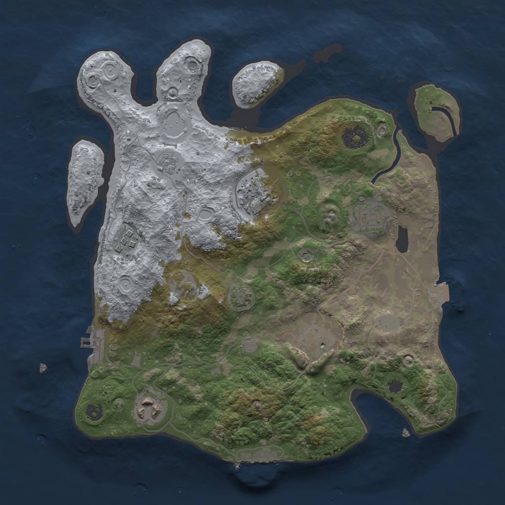 Rust Map: Procedural Map, Size: 3000, Seed: 8032461, 13 Monuments