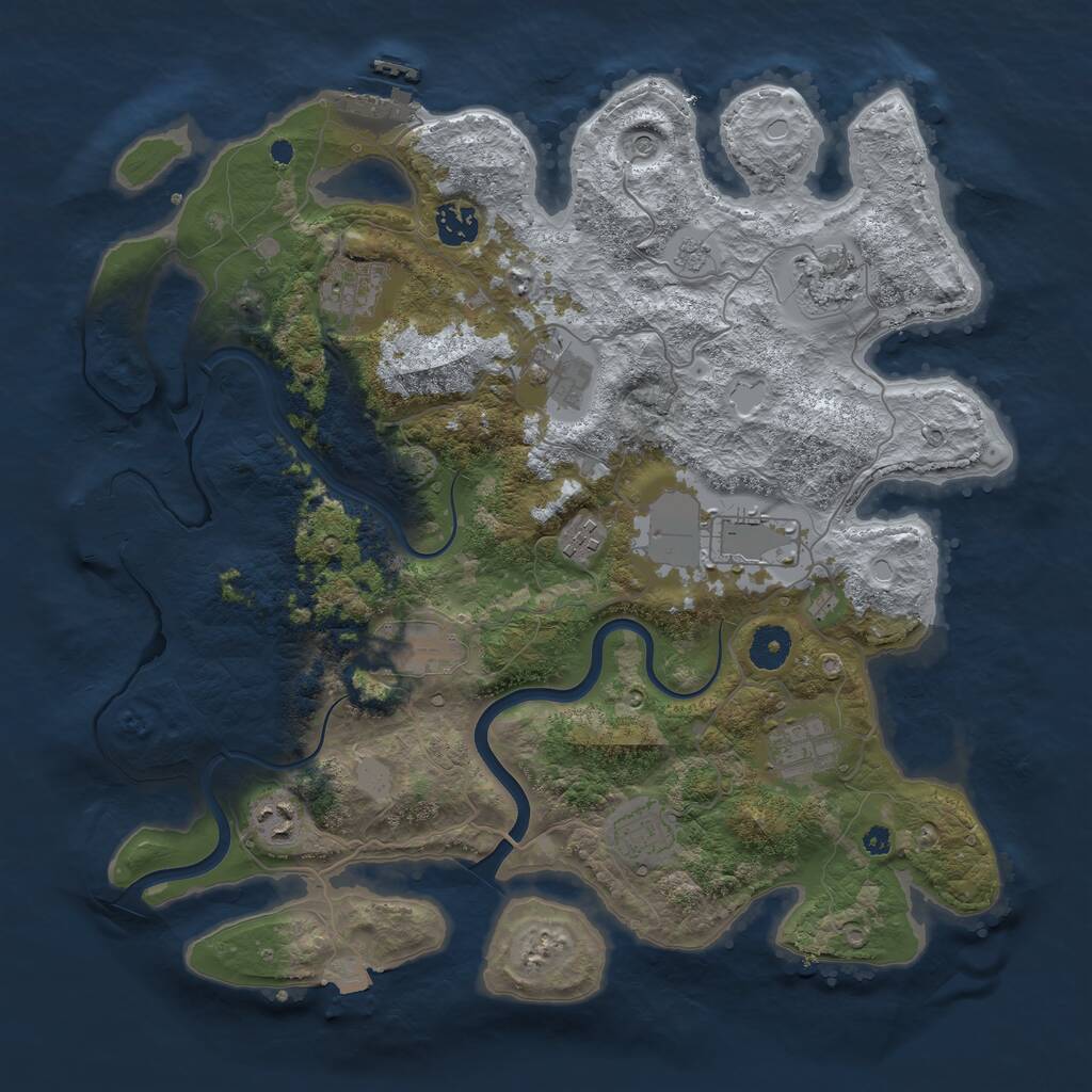 Rust Map: Procedural Map, Size: 3800, Seed: 82442268, 16 Monuments