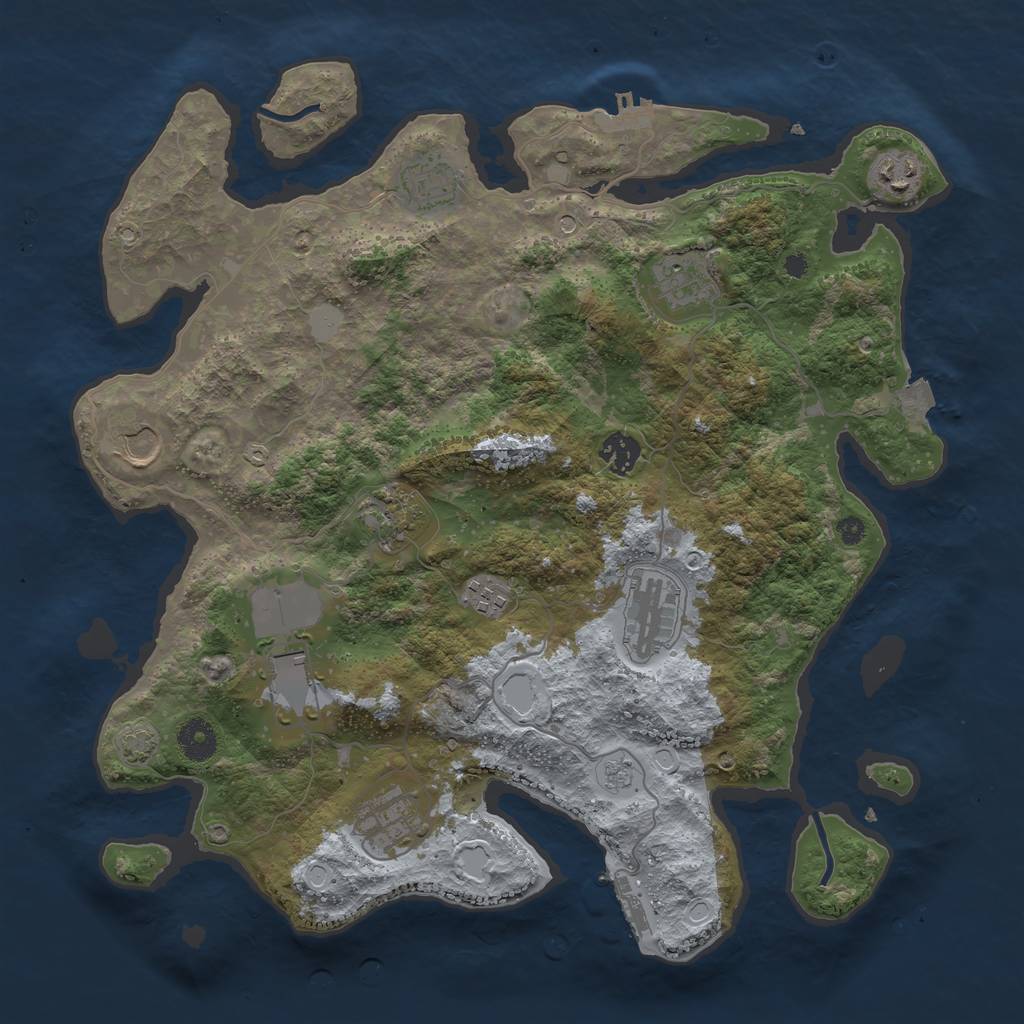 Rust Map: Procedural Map, Size: 3800, Seed: 26578, 18 Monuments