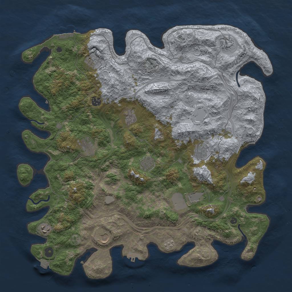 Rust Map: Procedural Map, Size: 4500, Seed: 87101923, 19 Monuments