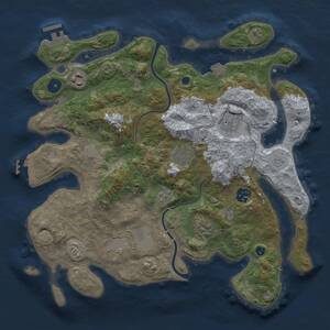 Thumbnail Rust Map: Procedural Map, Size: 3500, Seed: 2090146009, 13 Monuments