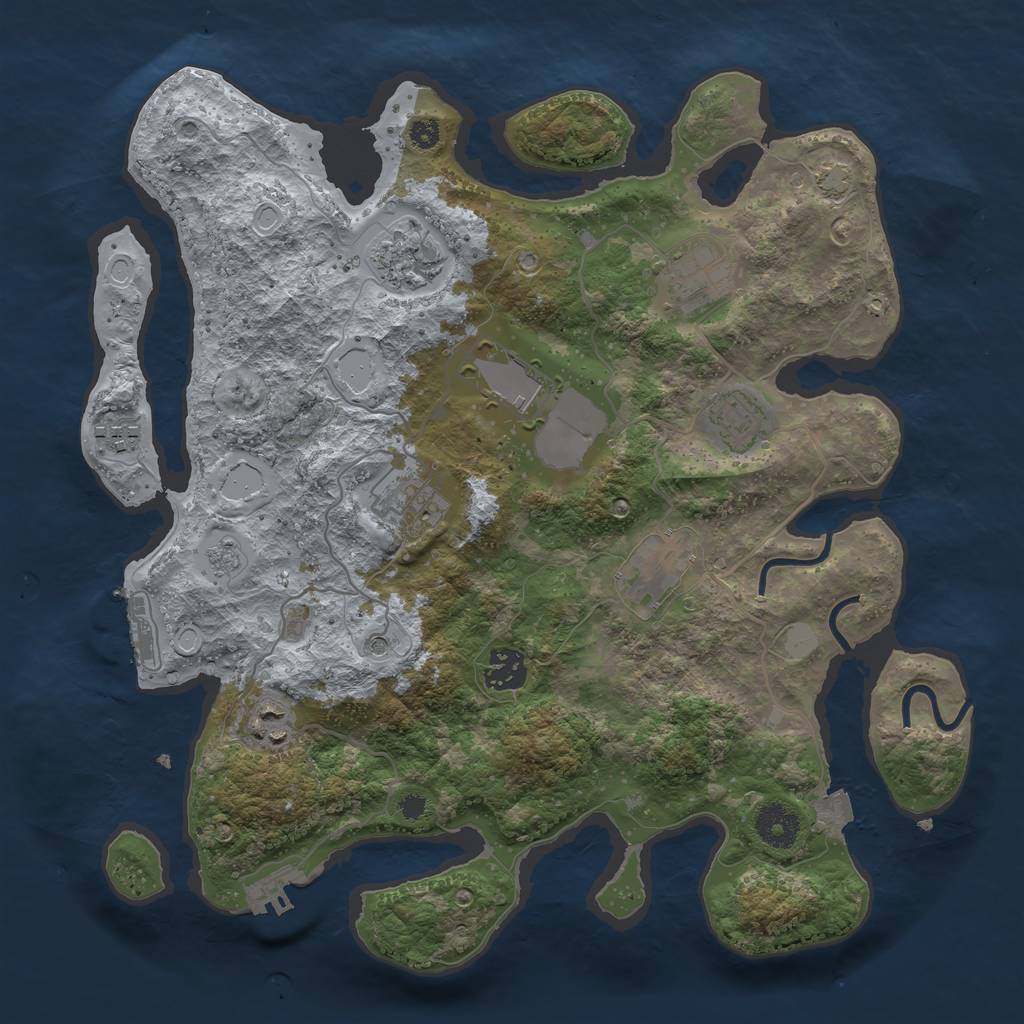 Rust Map: Procedural Map, Size: 3500, Seed: 1517591101, 17 Monuments