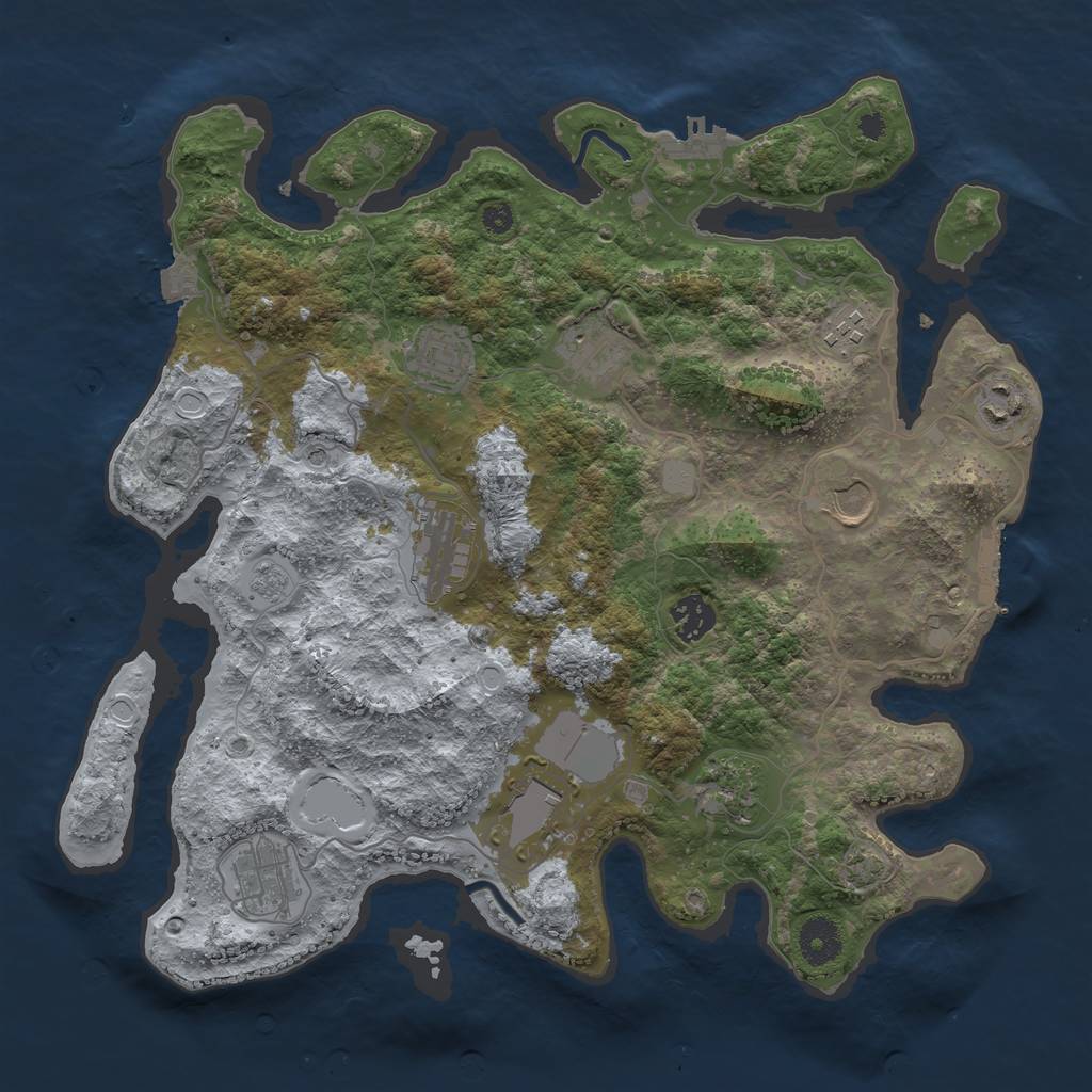 Rust Map: Procedural Map, Size: 3650, Seed: 29164, 18 Monuments