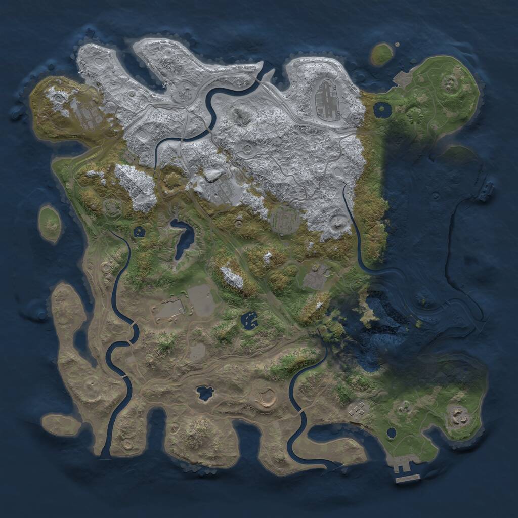 Rust Map: Procedural Map, Size: 4300, Seed: 11927577, 16 Monuments